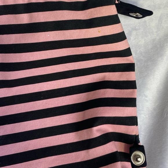 Victoria's Secret Weekenders Women's Pink Black Striped Duffle Bag - Picture 7 of 10